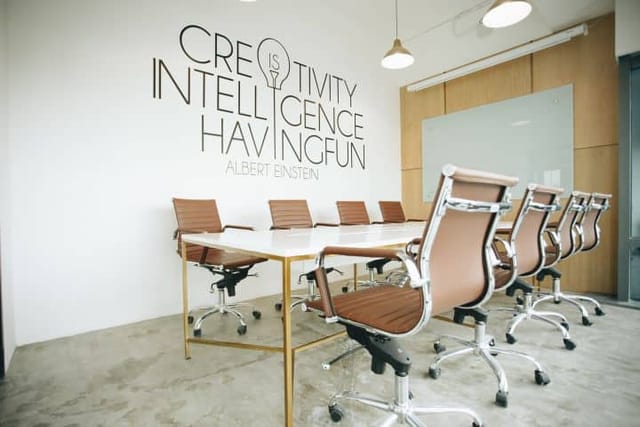 Modern conference room with ergonomic chairs in GoWork Event Space for meetings and collaboration.