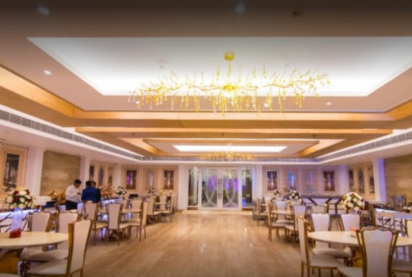 Elegant banquet hall at Crystal Palace, perfect for corporate events and celebrations.