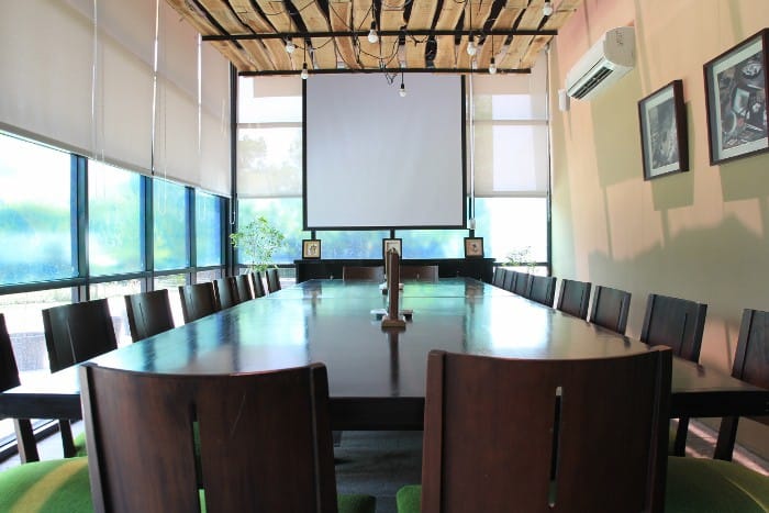 Well-lit conference room in Bintaro Jaya Xchange for meetings and presentations.
