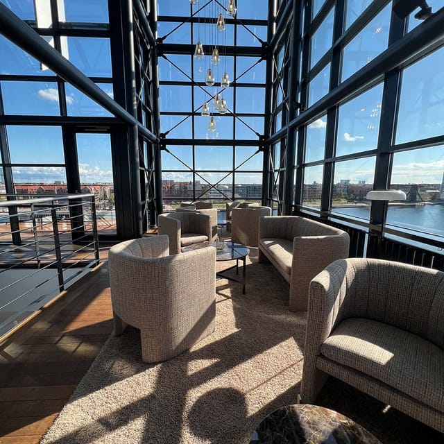 Elegant meeting space with waterfront views for conferences and networking events.
