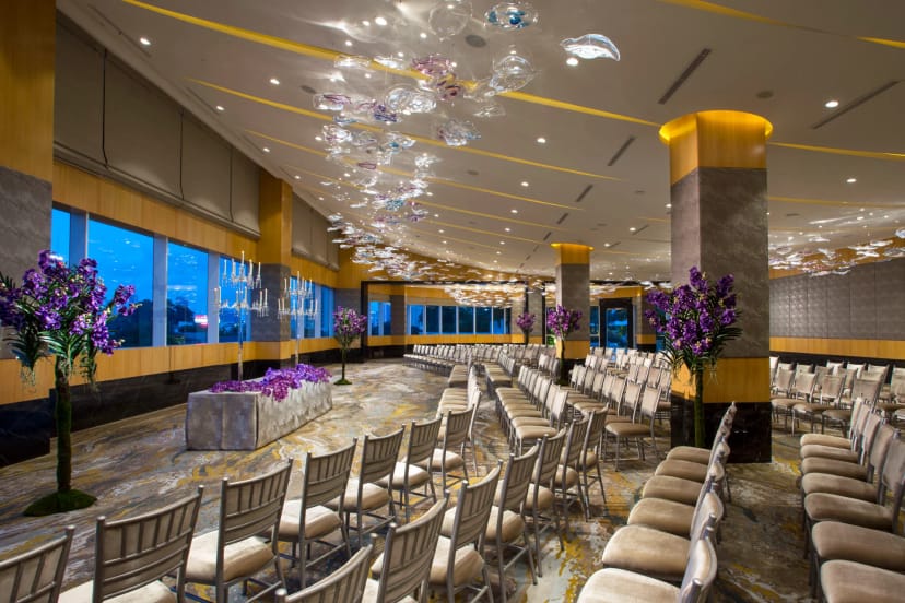 Elegant Grand Ballroom at Hotel Mulia Senayan, ideal for corporate events and seminars.