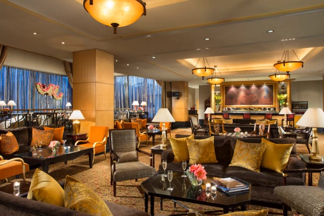 Elegant Cascade Lounge at Hotel Mulia, perfect for networking events and meetings.