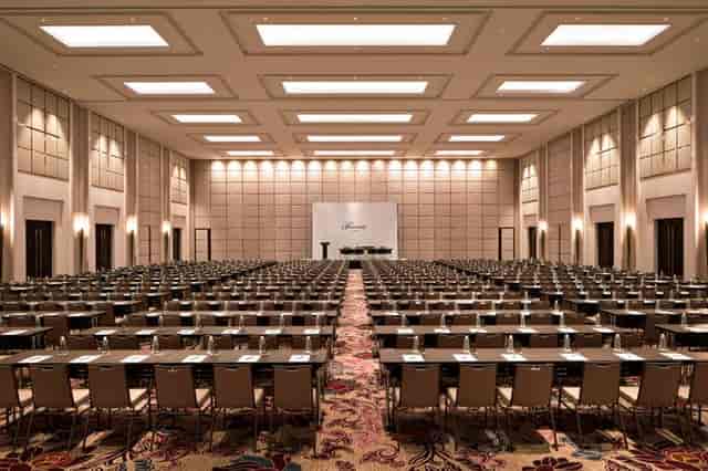 Diamond Room at Fairmont Jakarta: spacious conference setup for events, modern design.