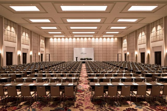 Diamond Room at Fairmont Jakarta: spacious conference setup for events, modern design.