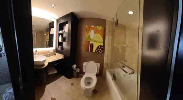 Grand Ballroom bathroom at The San Luis Resort, modern amenities for events and meetings.