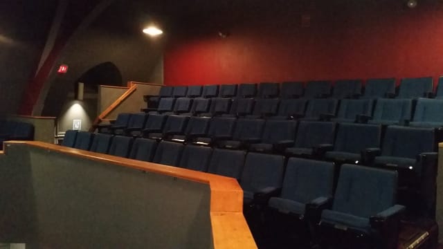 Theater seating at Brattle Theatre, tiered design, ideal for performances and presentations.