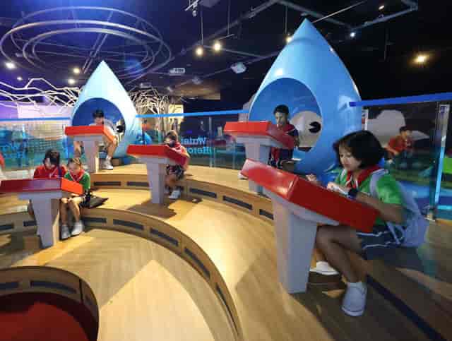 Interactive exhibits at NEWater Visitor Centre for educational workshops and team-building.