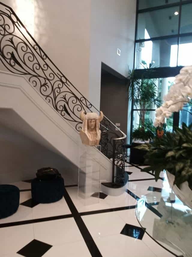 Nicklaus Clubhouse staircase at Carlton Woods, ideal for upscale events and formal receptions.