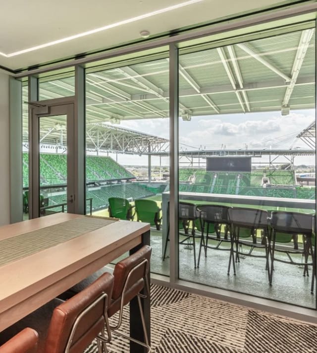 Modern suite in NORTH BUILDING, Q2 Stadium for corporate events and VIP gatherings.