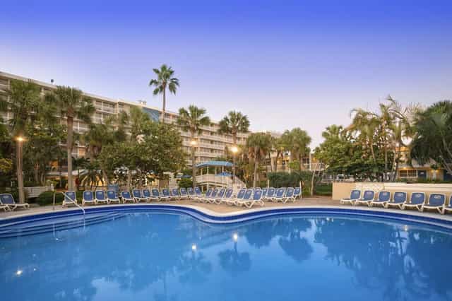 Jacaranda Hall pool area at TradeWinds Resort, perfect for outdoor events and gatherings.