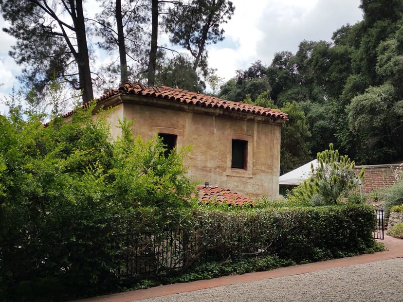 Charming El Molino Viejo museum venue with rustic architecture for outdoor events.