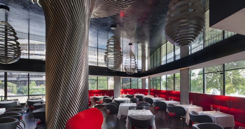 Modern event space at Kingbird Terrace, The Watergate Hotel, ideal for meetings and gatherings.