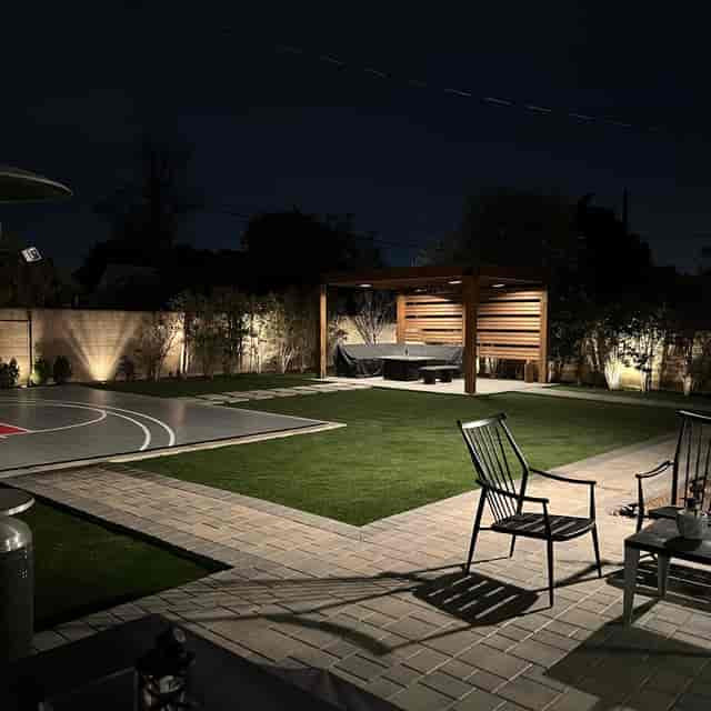 Elegant outdoor patio event space with seating for gatherings and networking in Granada.