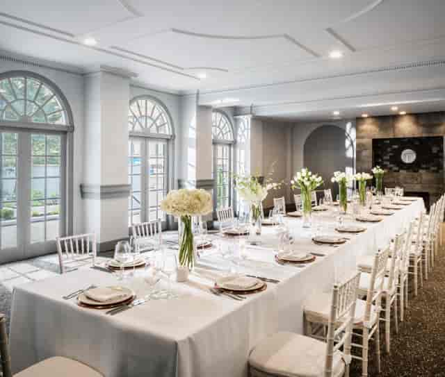 Elegant banquet setup at The Darcy for upscale events and meetings.