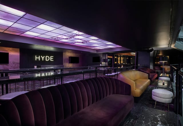 Hyde Lounge at Crypto.com Arena: upscale venue with plush seating for networking events.