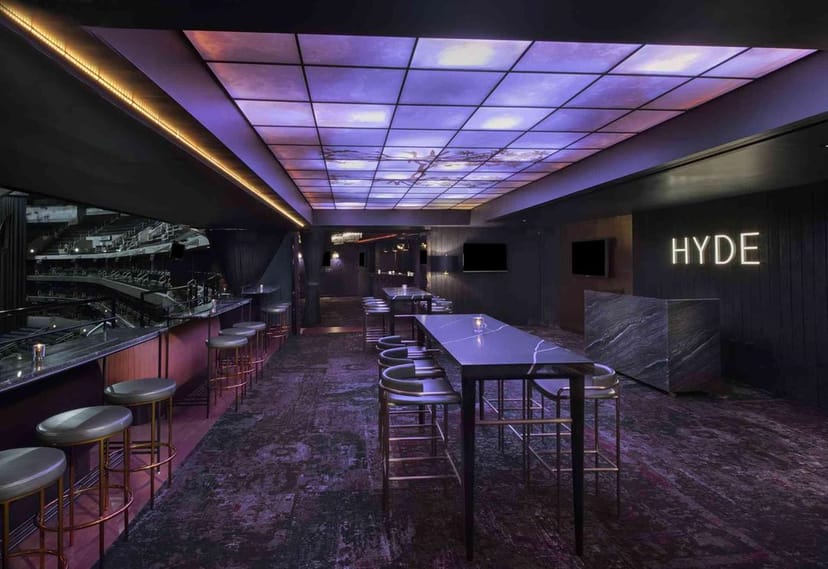Hyde Lounge in Crypto.com Arena: sleek modern event space for upscale gatherings.