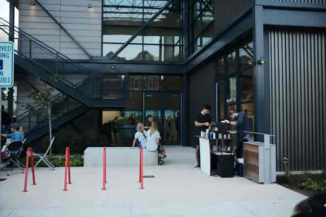 Art Space at Heights Mercantile: outdoor venue for social gatherings and networking.