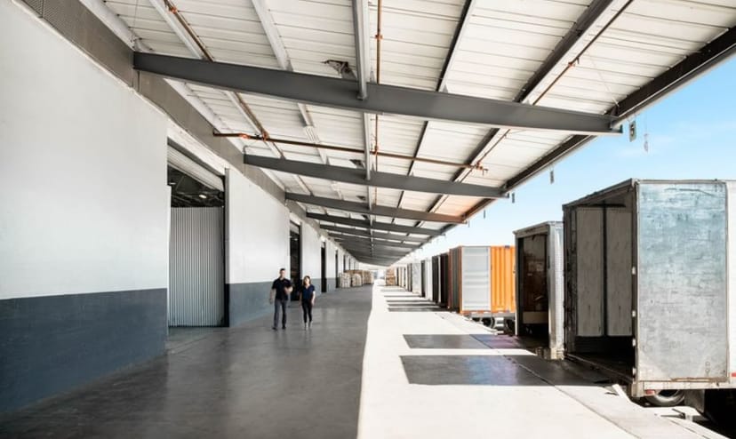 Spacious Cubework loading dock for trade shows and expos with high ceilings and natural light.