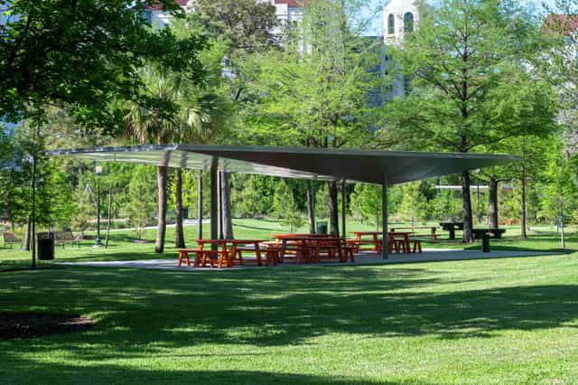 Houston Astros Foundation Pavilion in Hermann Park, ideal for events and meetings.