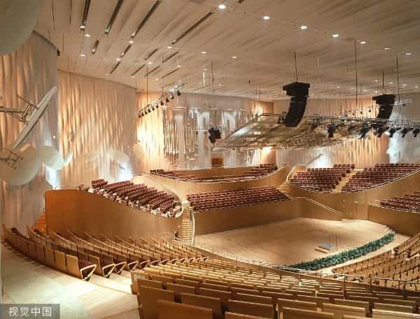 Spacious auditorium in Shanghai Oriental Art Center for conferences and performances.