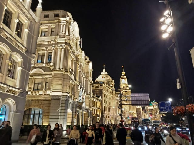 Huangpu River night cityscape, elegant backdrop for receptions and conferences
