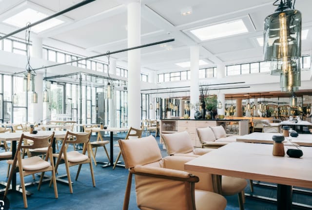 Modern Restaurant NOI in Nobis Hotel, ideal for meetings and events with elegant design.