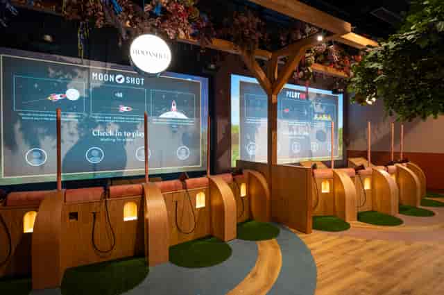 Interactive gaming setup at Clays Arcade, Birmingham for corporate events and team-building.