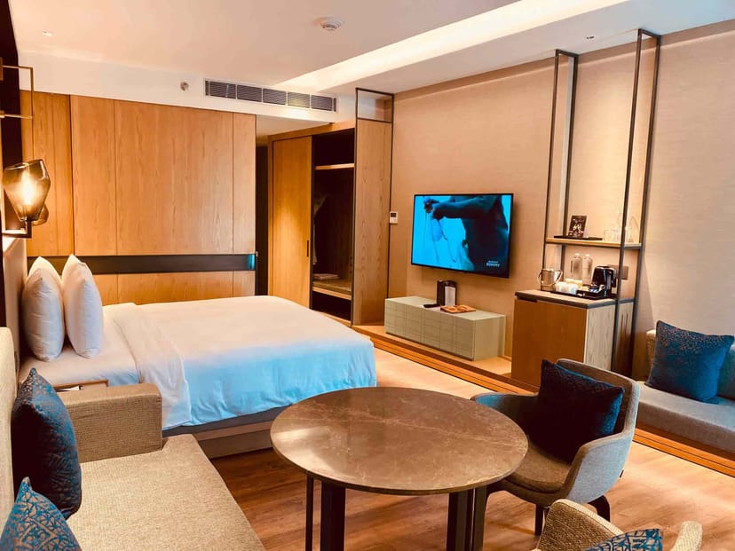 Modern meeting room Ruby at Courtyard Aravali Resort, ideal for events and small gatherings.