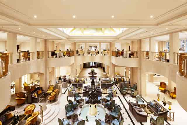 Luxurious Hotel Adlon Kempinski lobby with elegant seating for upscale events and gatherings.