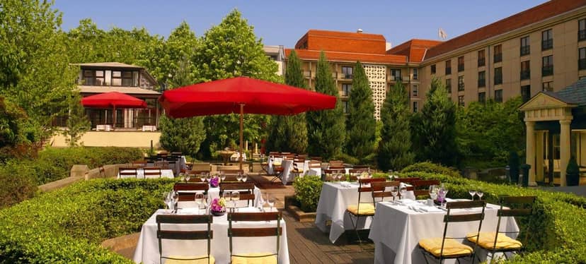 Elegant outdoor dining area at The Westin Grand Berlin, ideal for upscale events.