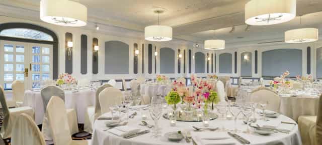 Elegant banquet hall at Wintergarten, Westin Grand Berlin for upscale events and meetings.