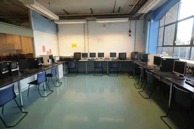 I.T. Suite at The Harrow Club, spacious computer lab for workshops and training sessions.