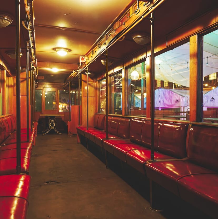 Vintage subway car in SAGE Berlin, ideal for themed events and cocktail parties.