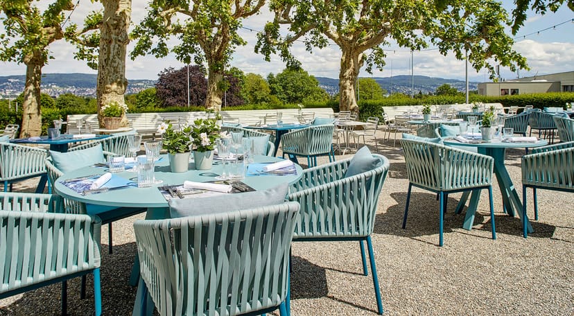 Festsaal at Gasthaus Albisgütli: outdoor dining space, ideal for meetings and events.