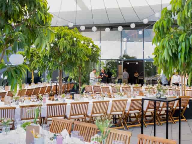 Elegant outdoor event space at LOFT TERRACE, ideal for weddings and upscale gatherings.