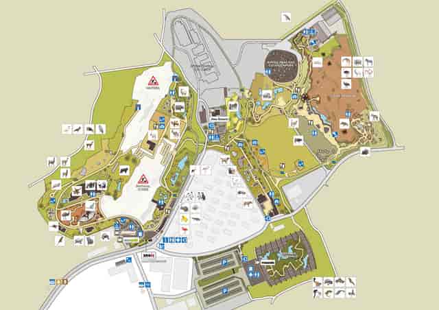 Zoo Zürich event venue map highlighting facilities and accessibility for meetings.