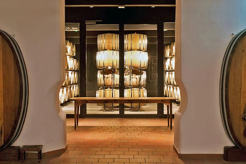 Elegant wine cellar at BarriqueFasskeller for exclusive tastings and corporate events.
