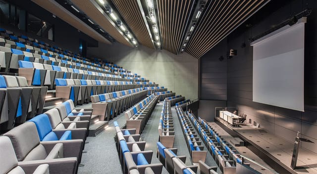 Plenary Garden auditorium with tiered seating for conferences and workshops.