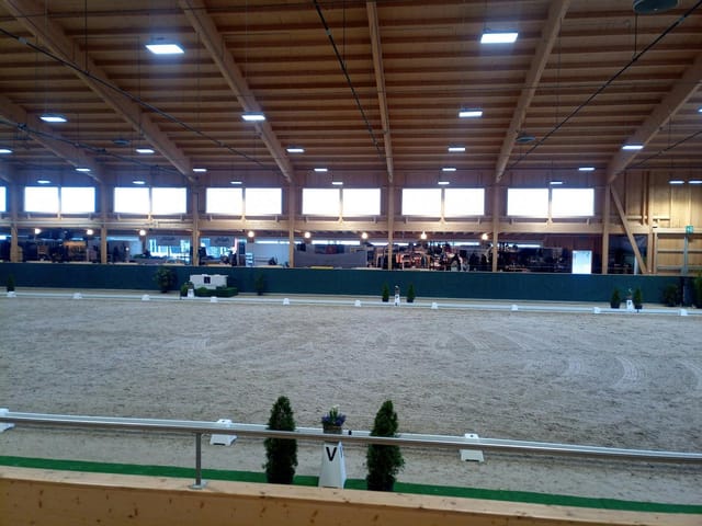 Indoor equestrian arena at Horse Park Zürich-Dielsdorf for competitions and training
