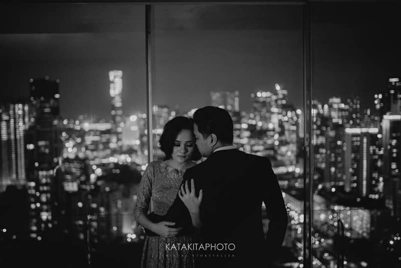 Couple in formal attire at Anthurium Lounge, ideal for luxury weddings and anniversaries.