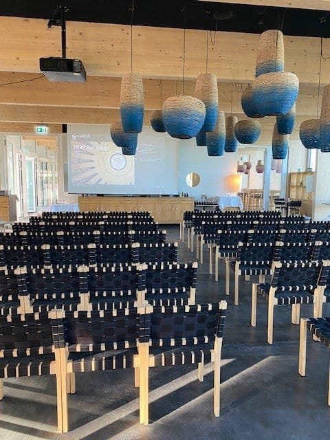 Banquet hall at Restaurant Bellavista, ideal for elegant presentations and workshops.