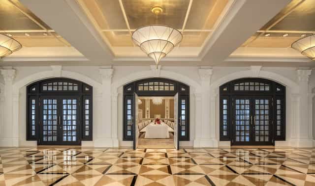Jubilee Ballroom at Raffles Singapore, elegant venue for upscale meetings and receptions.
