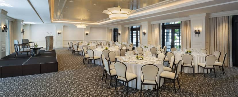 East India Room at Raffles Singapore, elegant event space for corporate meetings and weddings.