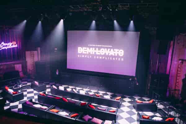 Stylish event space at The Fonda Theatre for Demetria Lovato presentation.