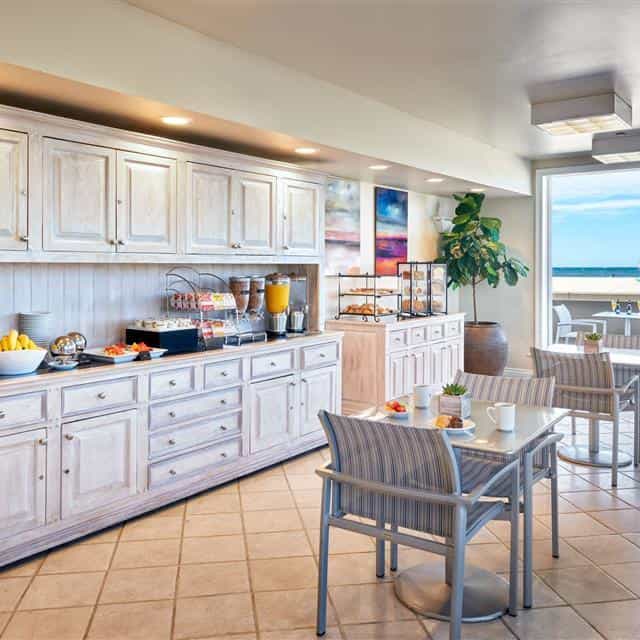 Refreshment area at Beach House Hotel, ideal for meetings and events with scenic views.
