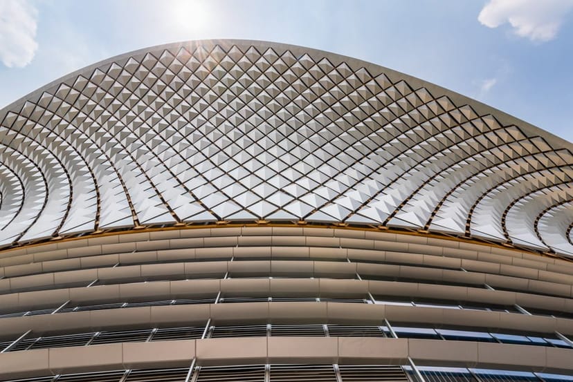 Chengdu CIECC open-air square, modern curved roof, ideal for events and conferences.