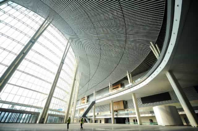 Modern exhibition hall interior at Chengdu CIECC for conferences and events.