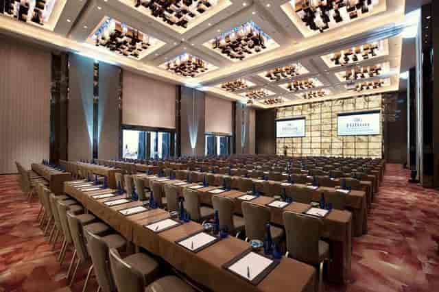 Conference Hall in Hilton Guangzhou: elegant seating for corporate events and presentations.
