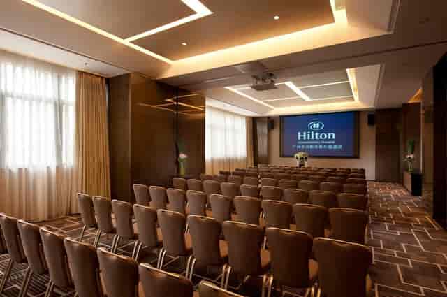 Conference Hall at Hilton Guangzhou Tianhe, spacious venue for corporate meetings and events.