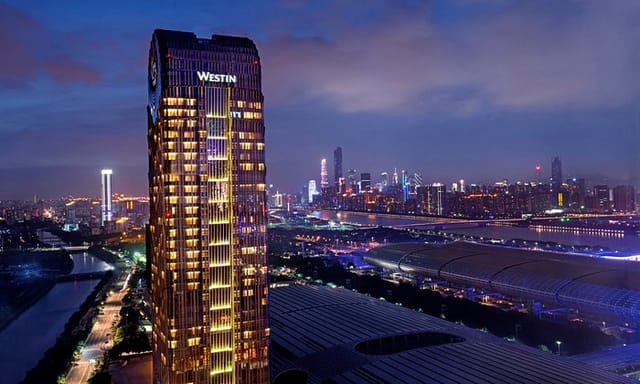 Lounge at Westin Hotel, Guangzhou – modern venue for conferences and events.